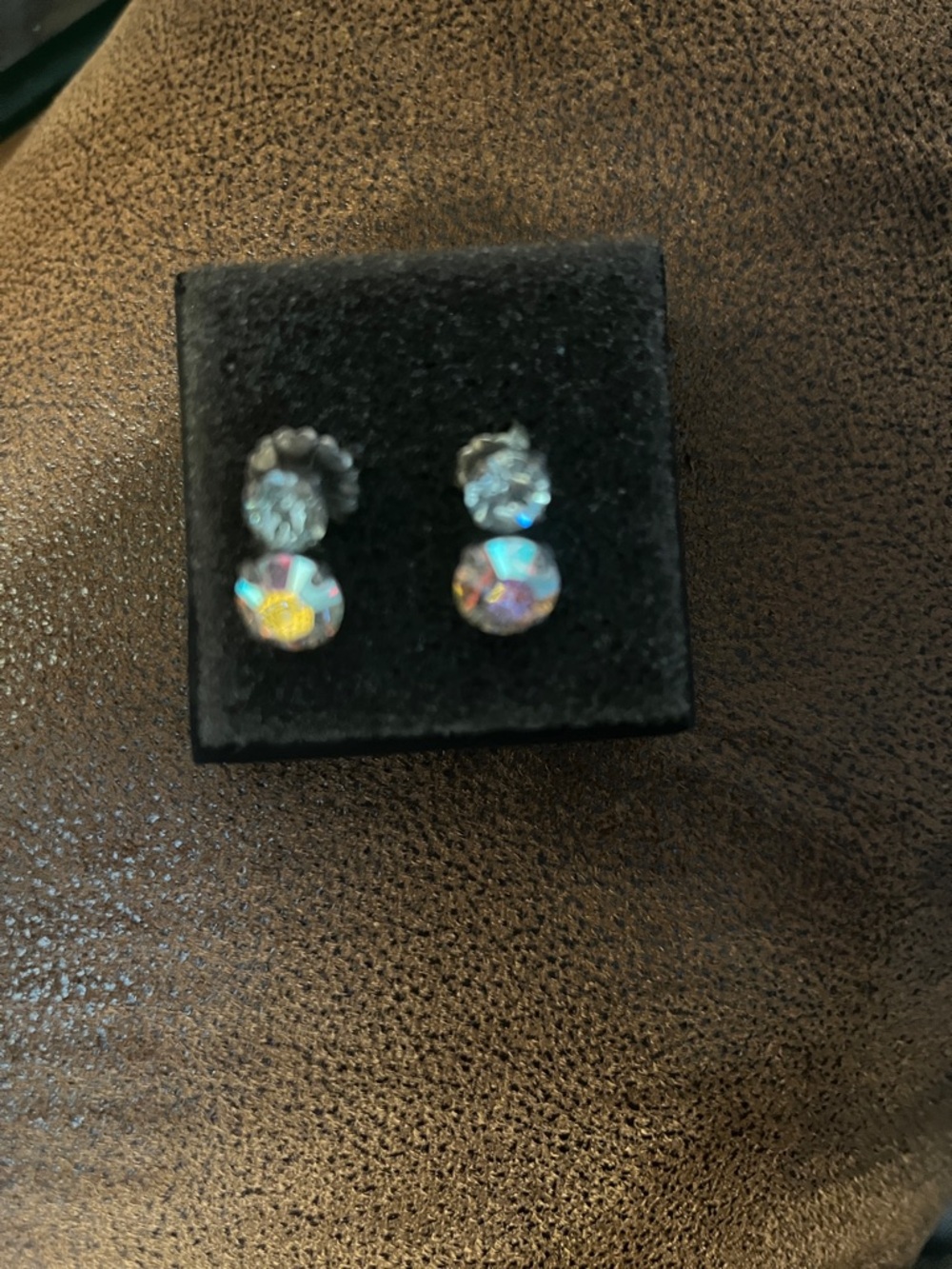 Sabika Iridescent Crystal Double-Stud Earrings